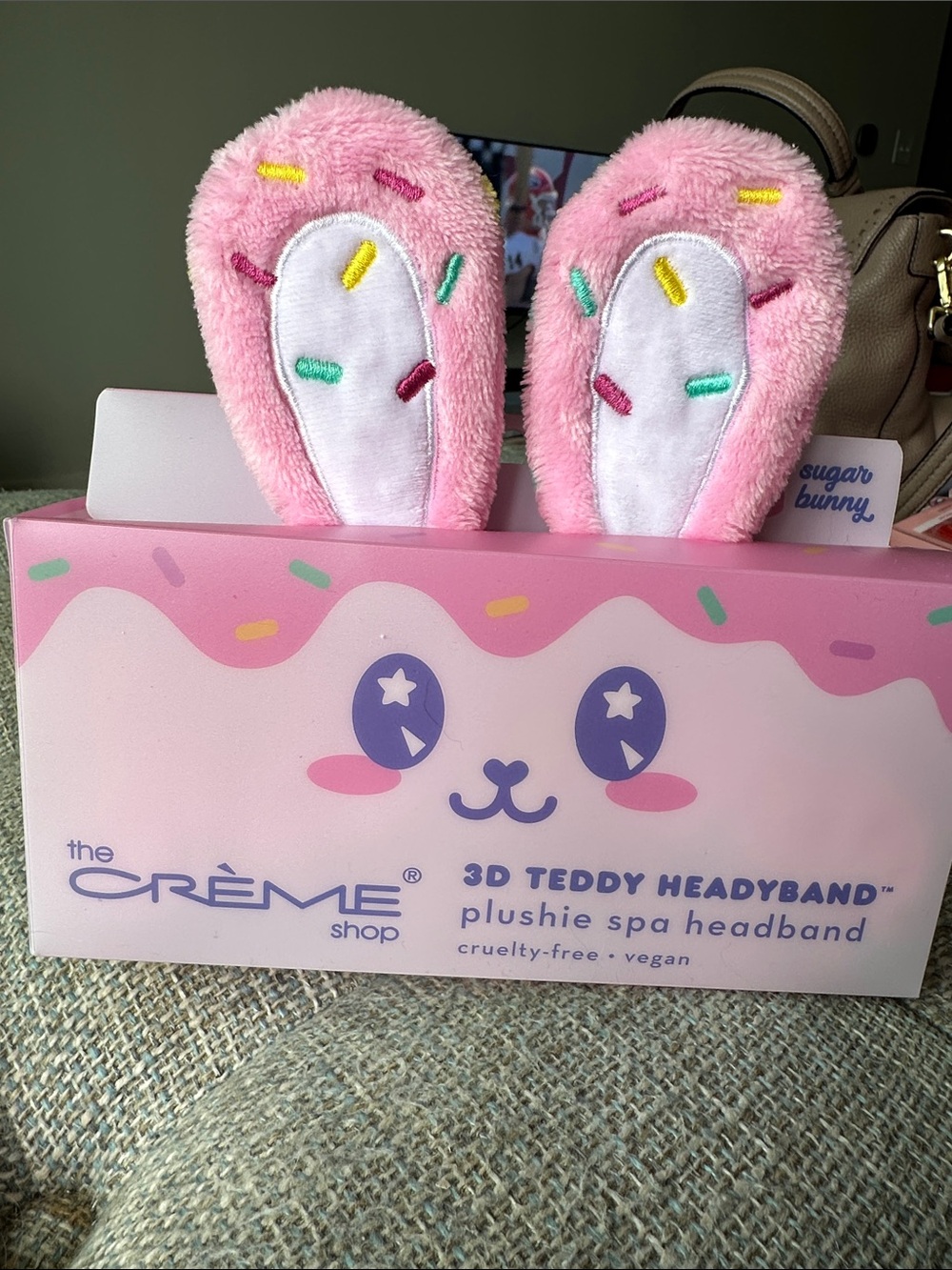 The Crème Shop 3D Teddy Plushie Spa Headband “Sugar Bunny” NIB